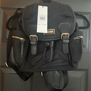 Calvin Klein Black Backpack with Gold Details